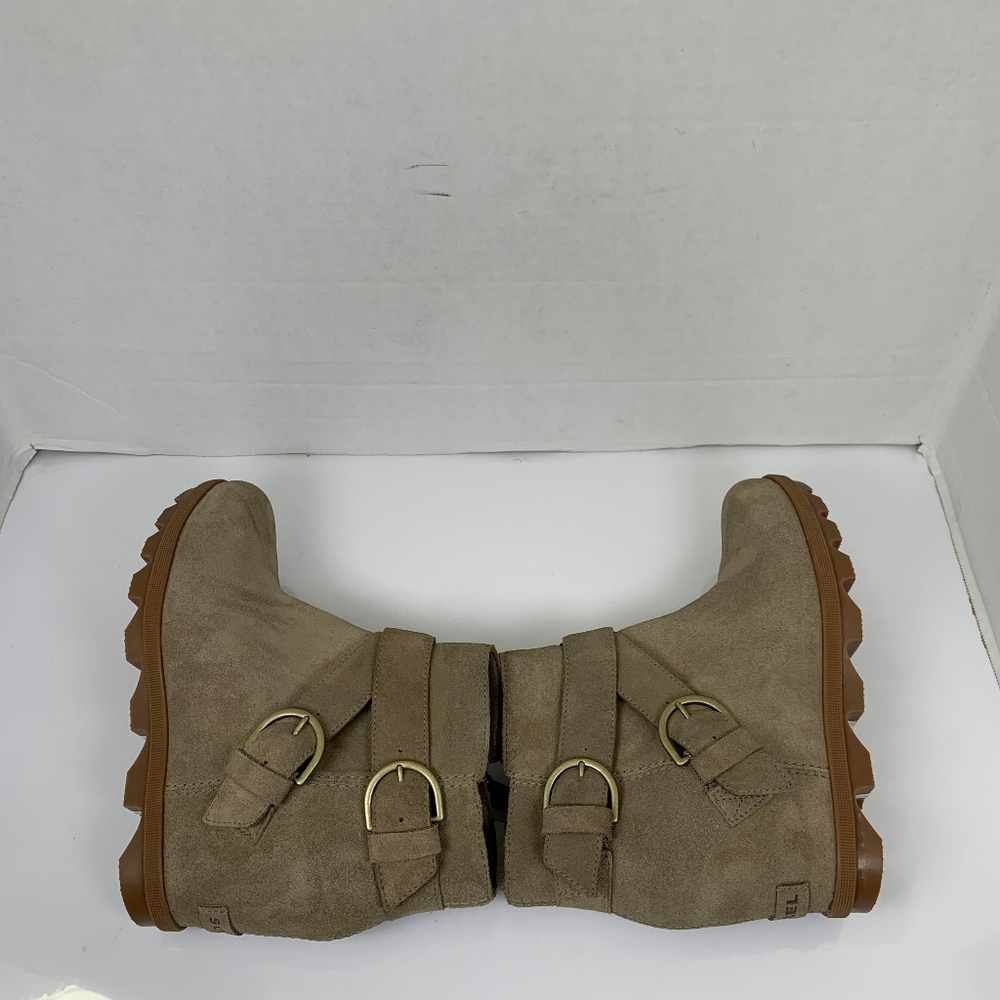 Sorel Women Joan Of Artic Wedge 11 Taupe Suede Bucket Boots Size 8.5 - Picture 7 of 10
